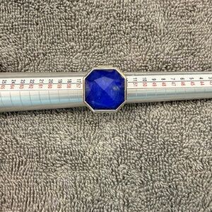 Lagos Sterling Silver and Gold Ring With Blue Gemstone